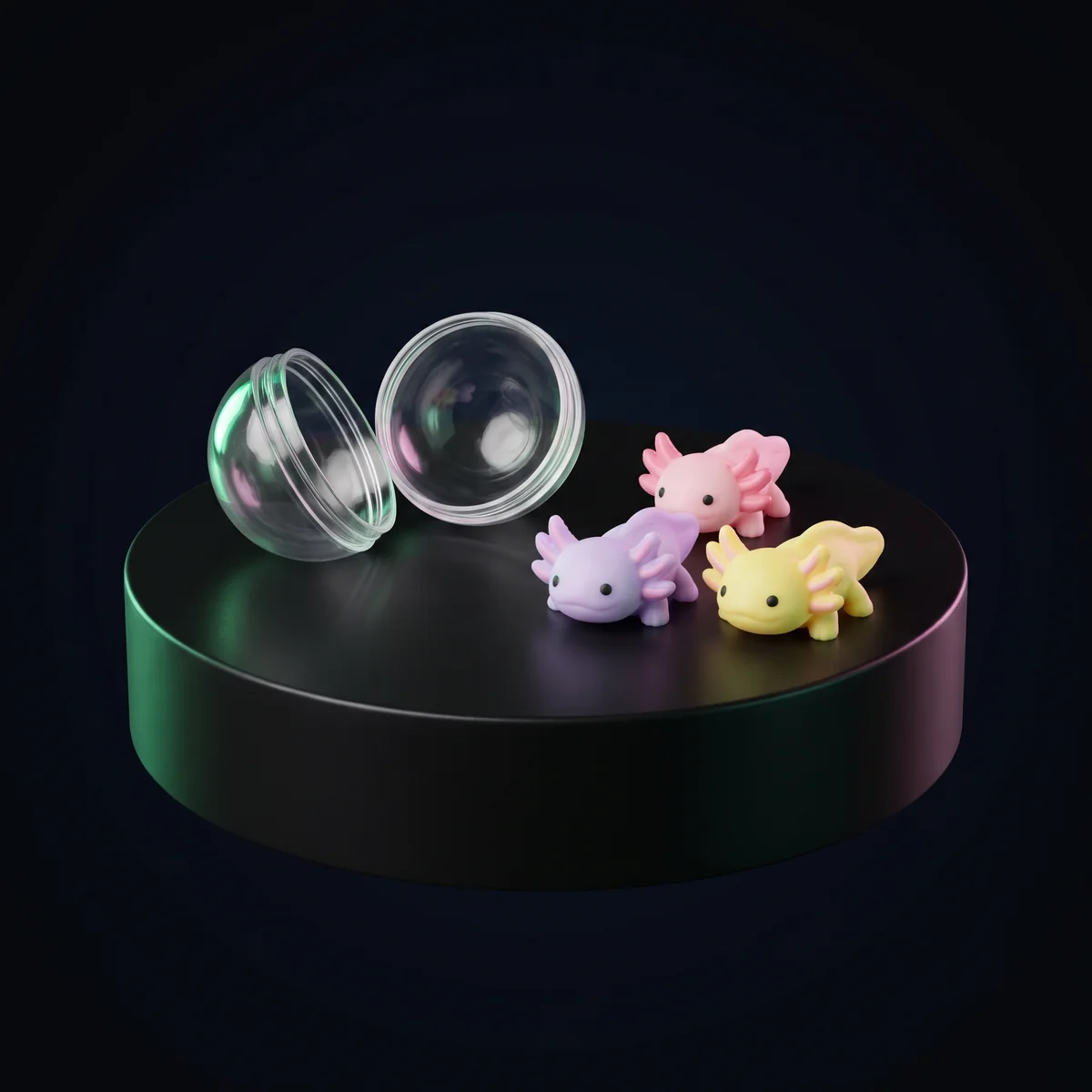 Axolotl Minis: Pocket axolotls in the full color range.